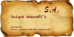 Sulyok Adeodát névjegykártya